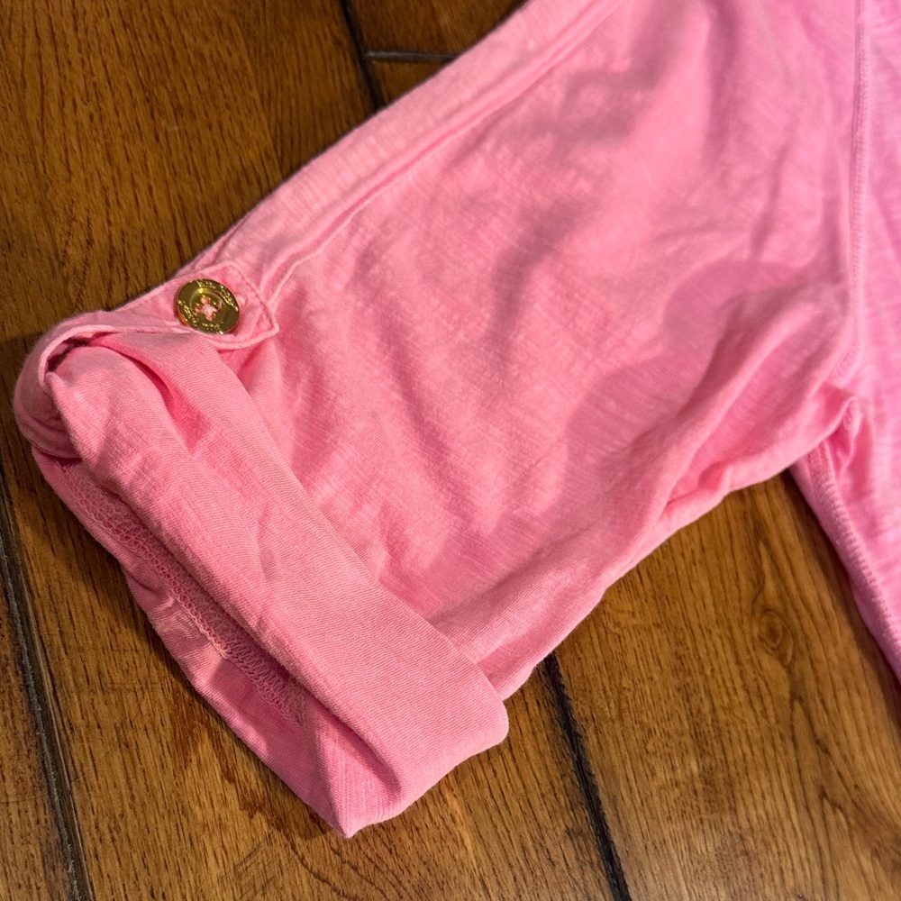 Lilly Pulitzer Pink Boatneck Roll-Sleeve Tunic - Picture 4 of 5